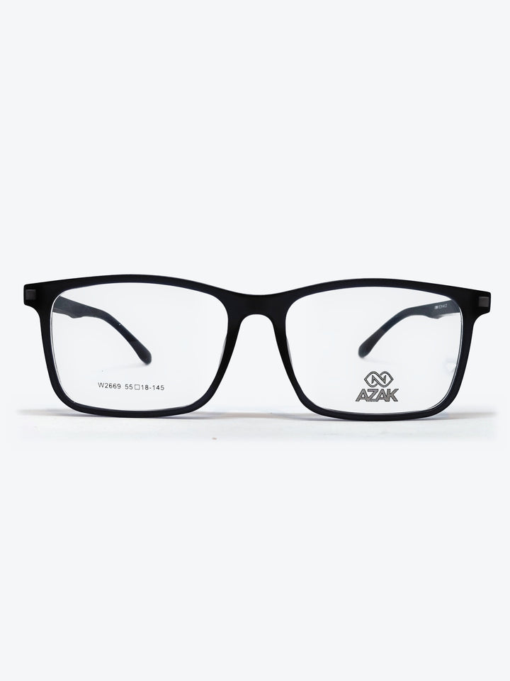 Armação Masculina AZAK W2669 Retangular Preto com Clip-on - foto 2