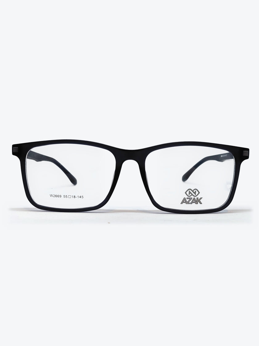 Armação Masculina AZAK W2669 Retangular Preto com Clip-on - foto 2