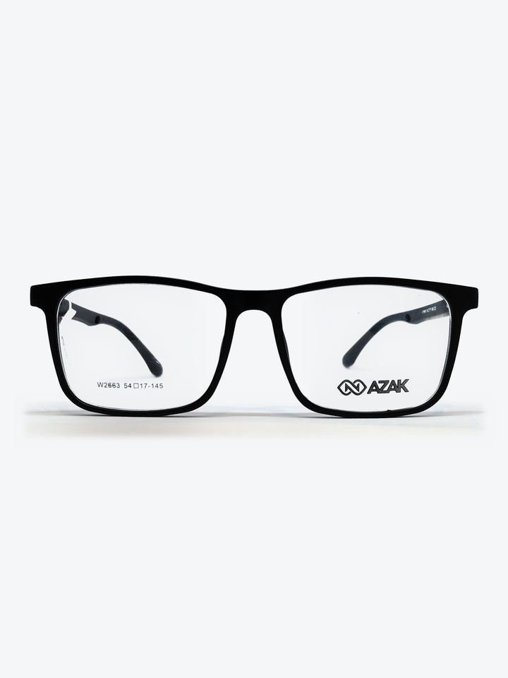 Armação Masculina AZAK W2663 Retangular Preto e Azul com Clip-on - foto 2