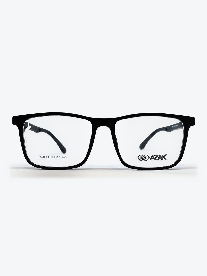 Armação Masculina AZAK W2663 Retangular Preto e Azul com Clip-on - foto 2