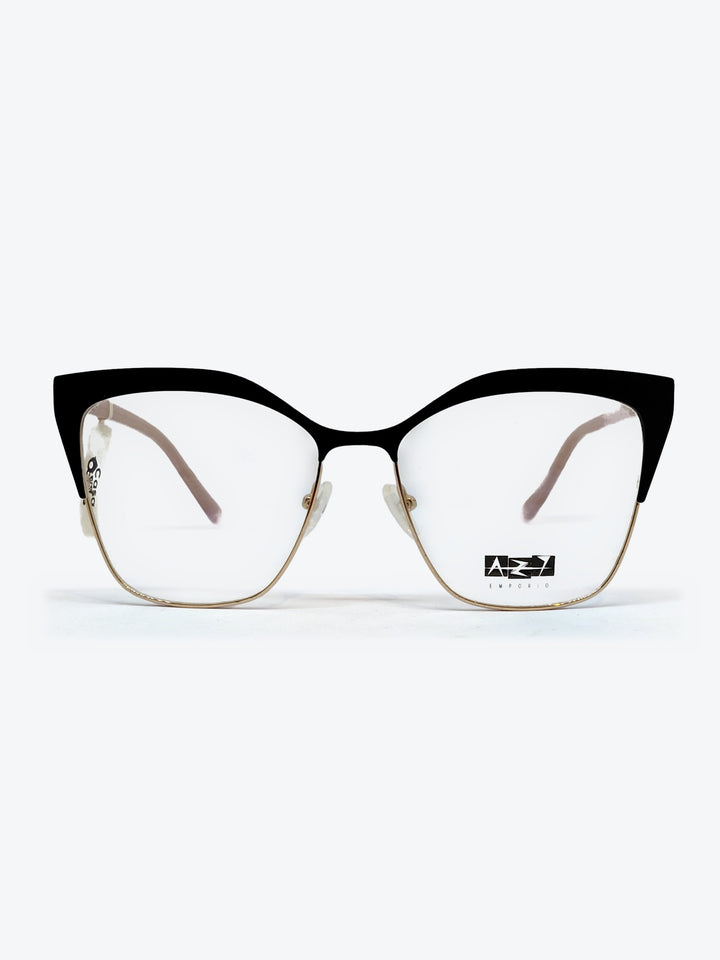 Armação Feminina AZAK HR-C609 Gatinho Preto e Dourado com Clip-on - foto 2