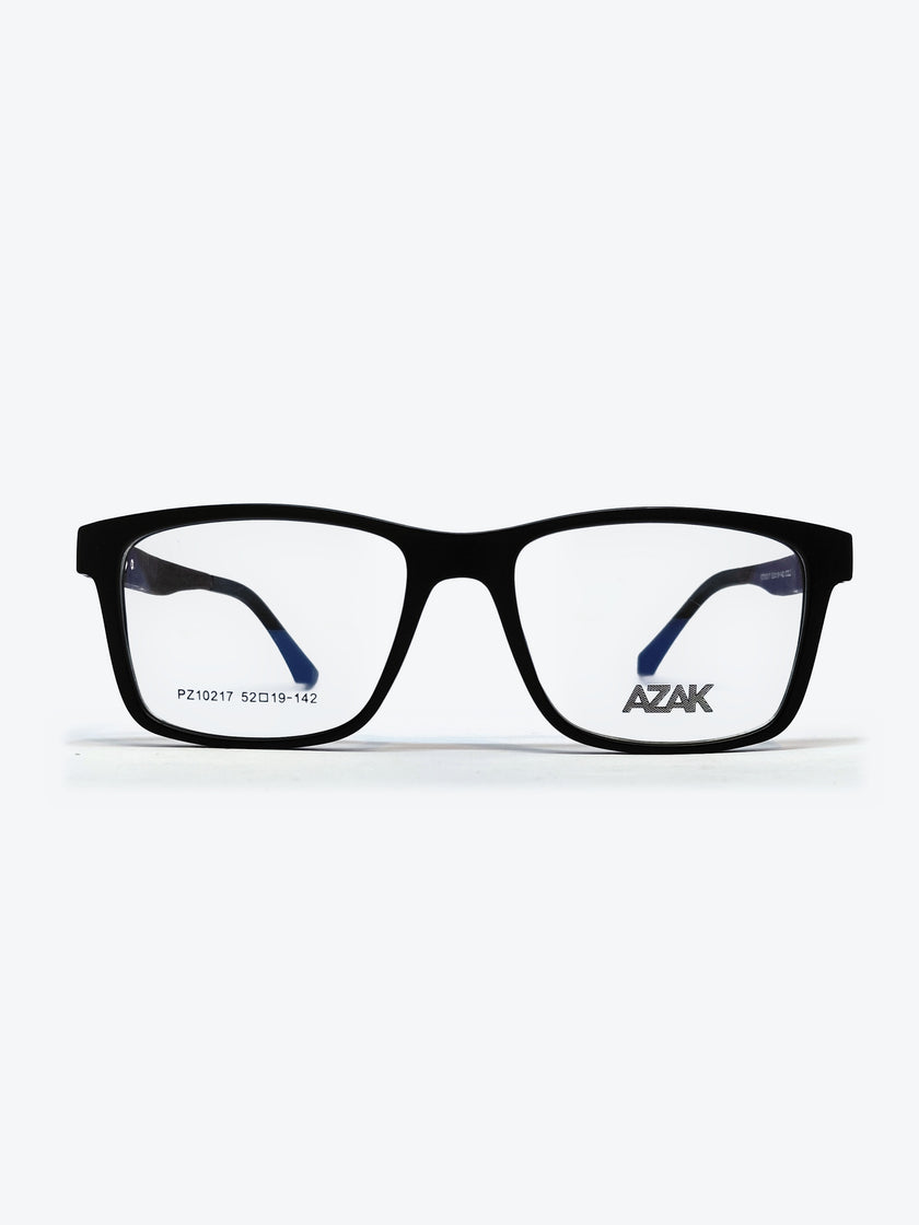 Armação Masculina AZAK PZ10217 Retangular Preto e Marrom Escuro com Clip-on - foto 2