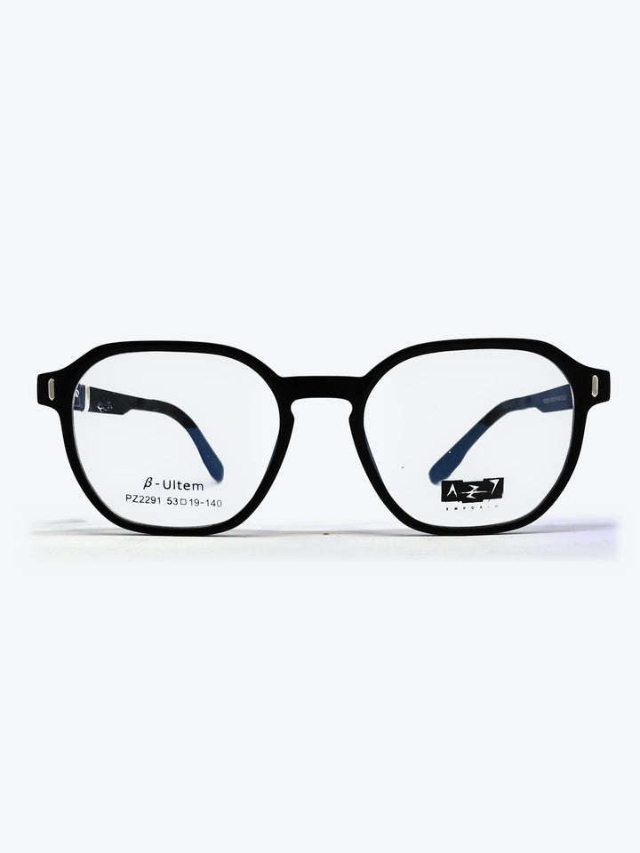 Armação Masculina AZAK PZ2291 Geométrica ou Sextavada Preto com Clip-on - foto 2