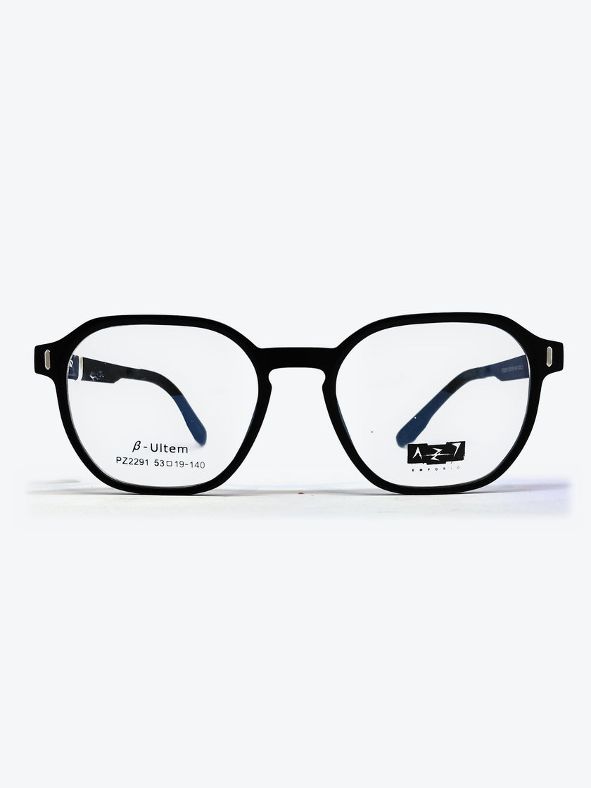 Armação Masculina AZAK PZ2291 Geométrica ou Sextavada Preto com Clip-on - foto 2