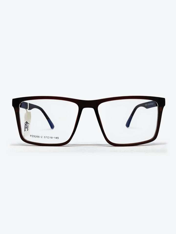 Armação Masculina PZ8266-2 Retangular Marrom com Clip-on - foto 2