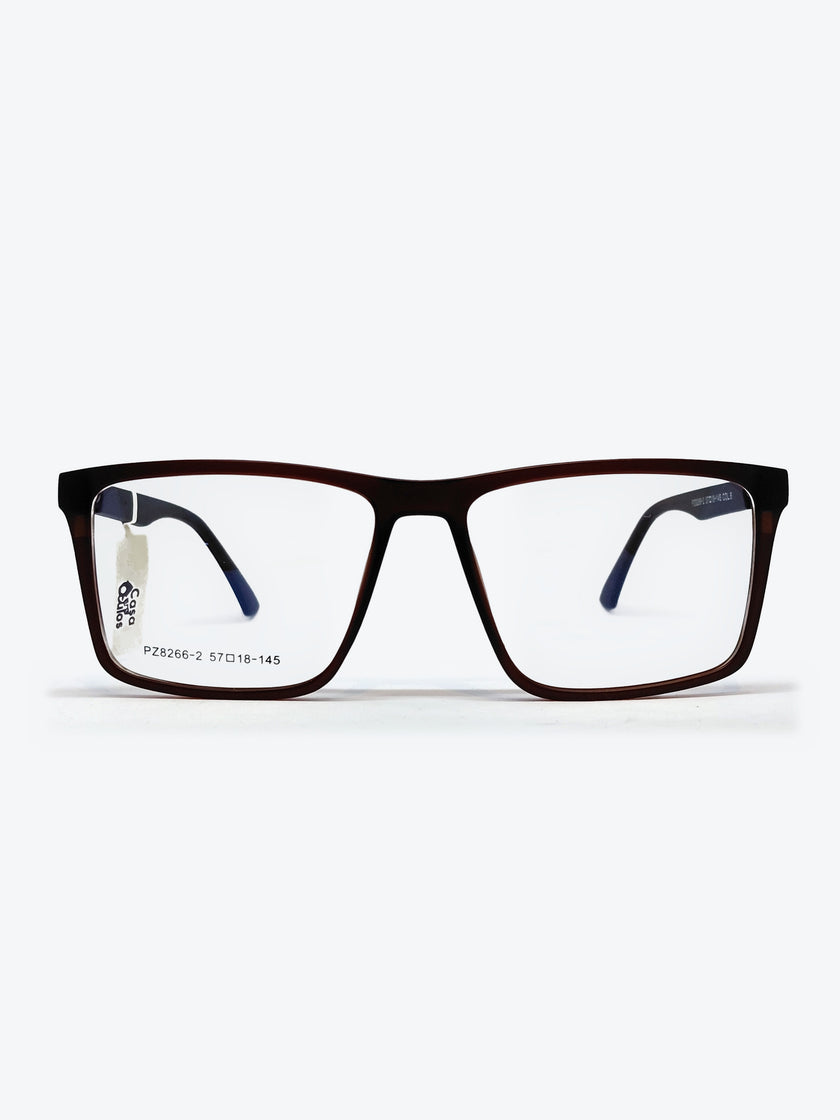 Armação Masculina PZ8266-2 Retangular Marrom com Clip-on - foto 2