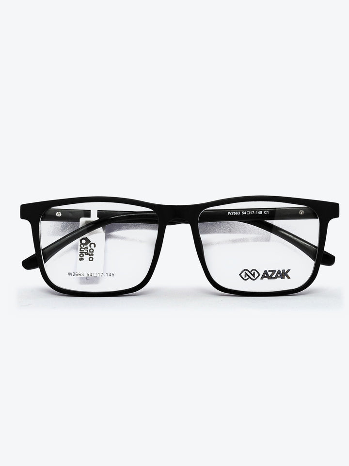 Armação Masculina AZAK W2663 Retangular Preto com Clip-on - foto 2