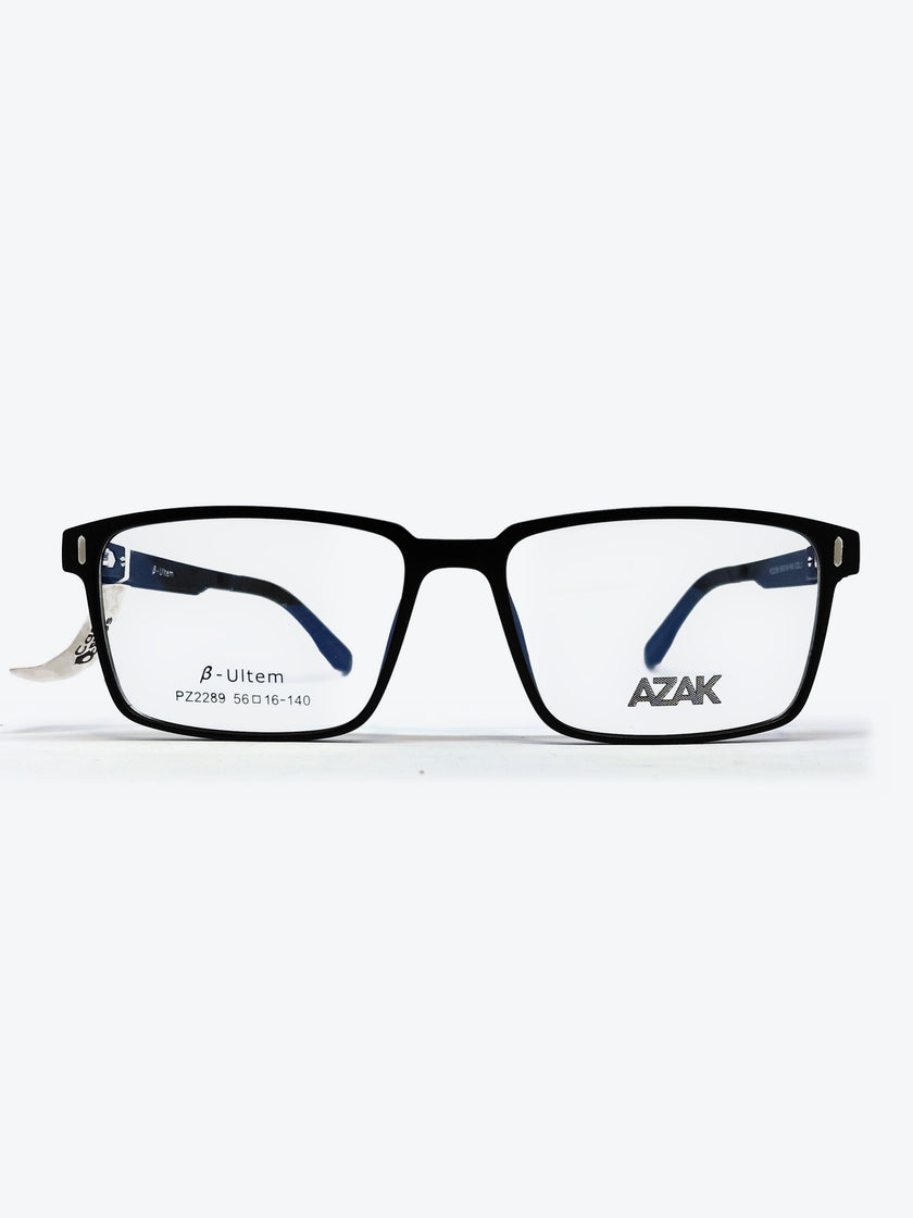 Armação Masculina AZAK PZ2289 Retangular Preto com Clip-on - foto 2