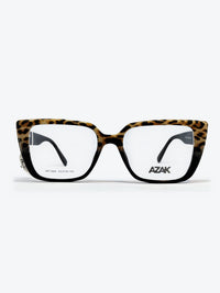 Armação Feminina AZAK HR T684 Gatinho Animal Print e Preto com Clip-on - foto 2