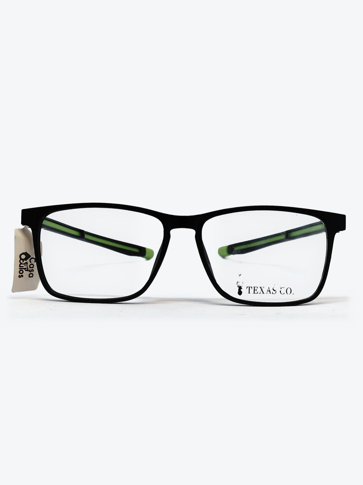 Armação Masculina 97721 Retangular Preto e Verde com Clip-on - foto 2