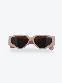 Óculos de Sol YD2100 Geométrico ou Sextavado Rosa Pastel - foto 2