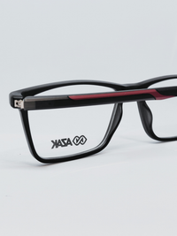 Armação Masculina AZAK H020 Retangular Preto e Vermelho - foto 3