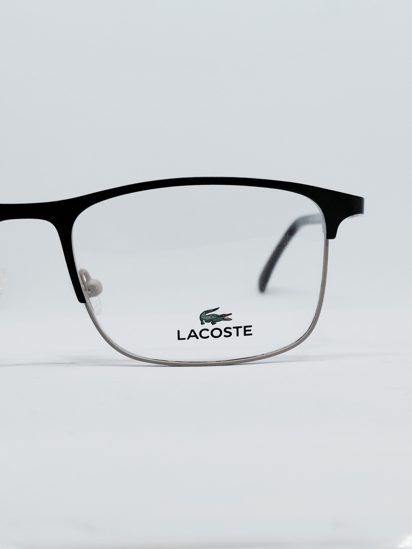 Armação Masculina Lacoste L2252 Retangular Preto e Prata - foto 3
