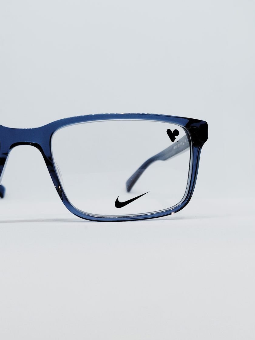 Armação Masculina Nike 1001 Retangular Azul Translúcido - foto 4