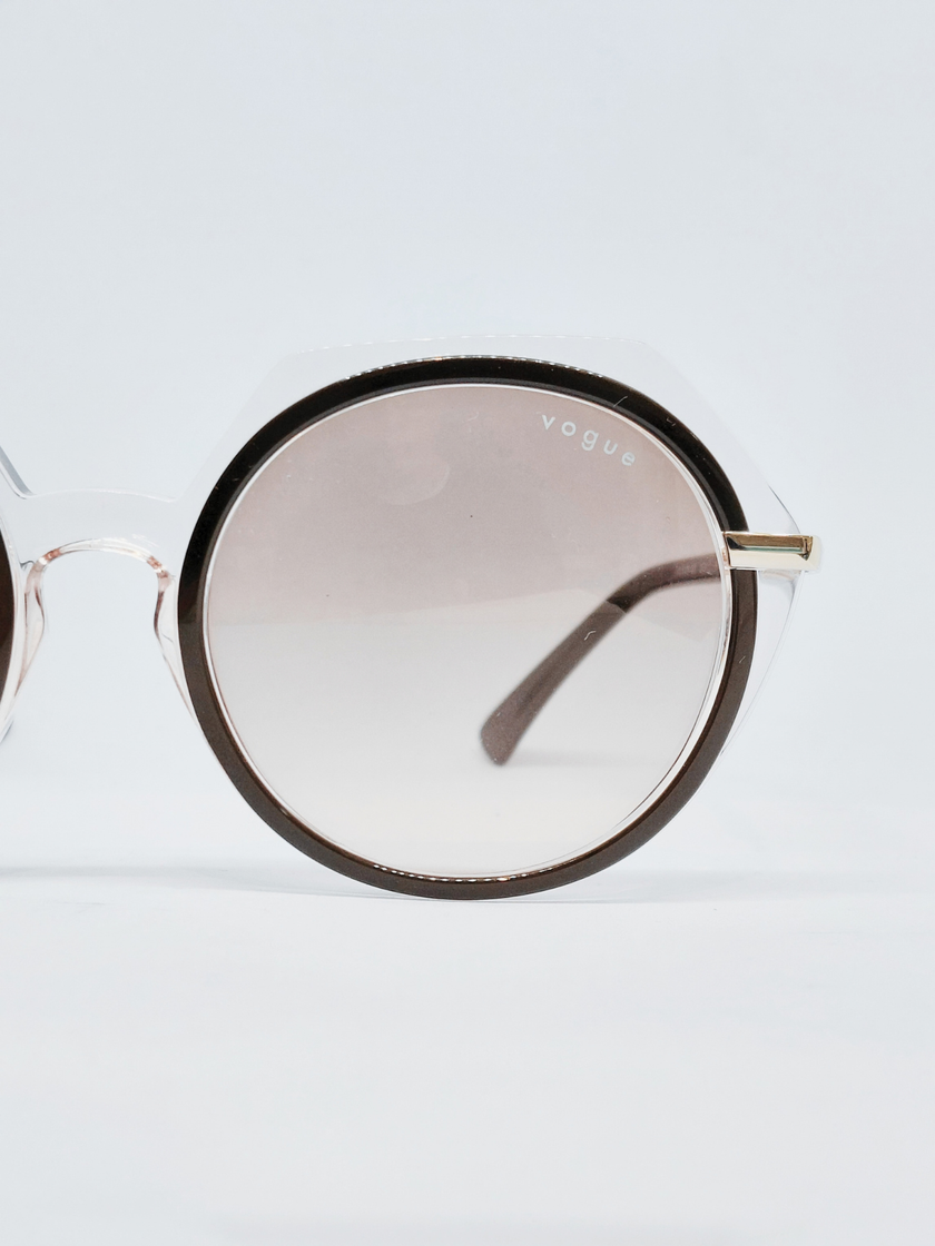 Óculos de Sol Vogue VO 5384-SB Redonda Rosé Translúcido e Marrom - foto 4