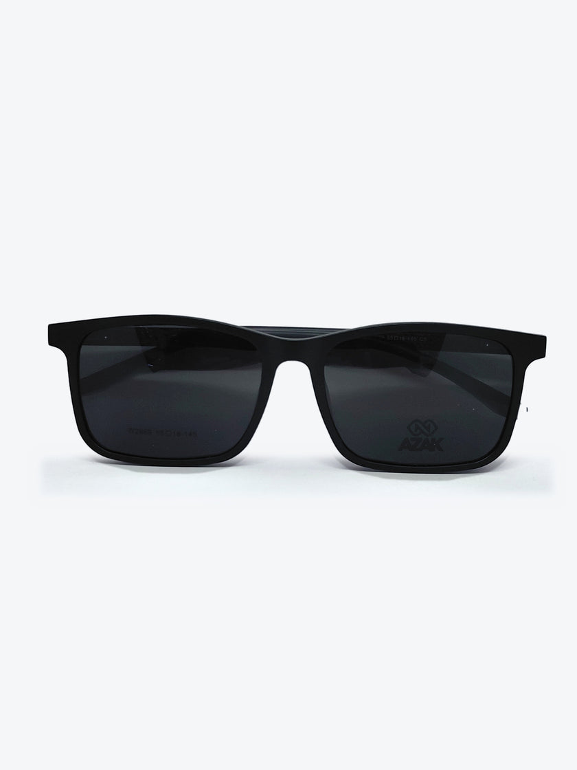 Armação Masculina AZAK W2669 Retangular Preto com Clip-on - foto 3
