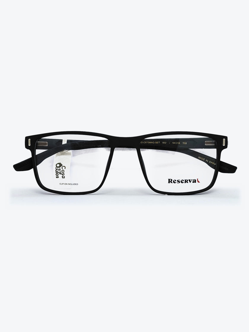 Armação Masculina Reserva RSV2615 Retangular Preto com Clip-on - foto 3