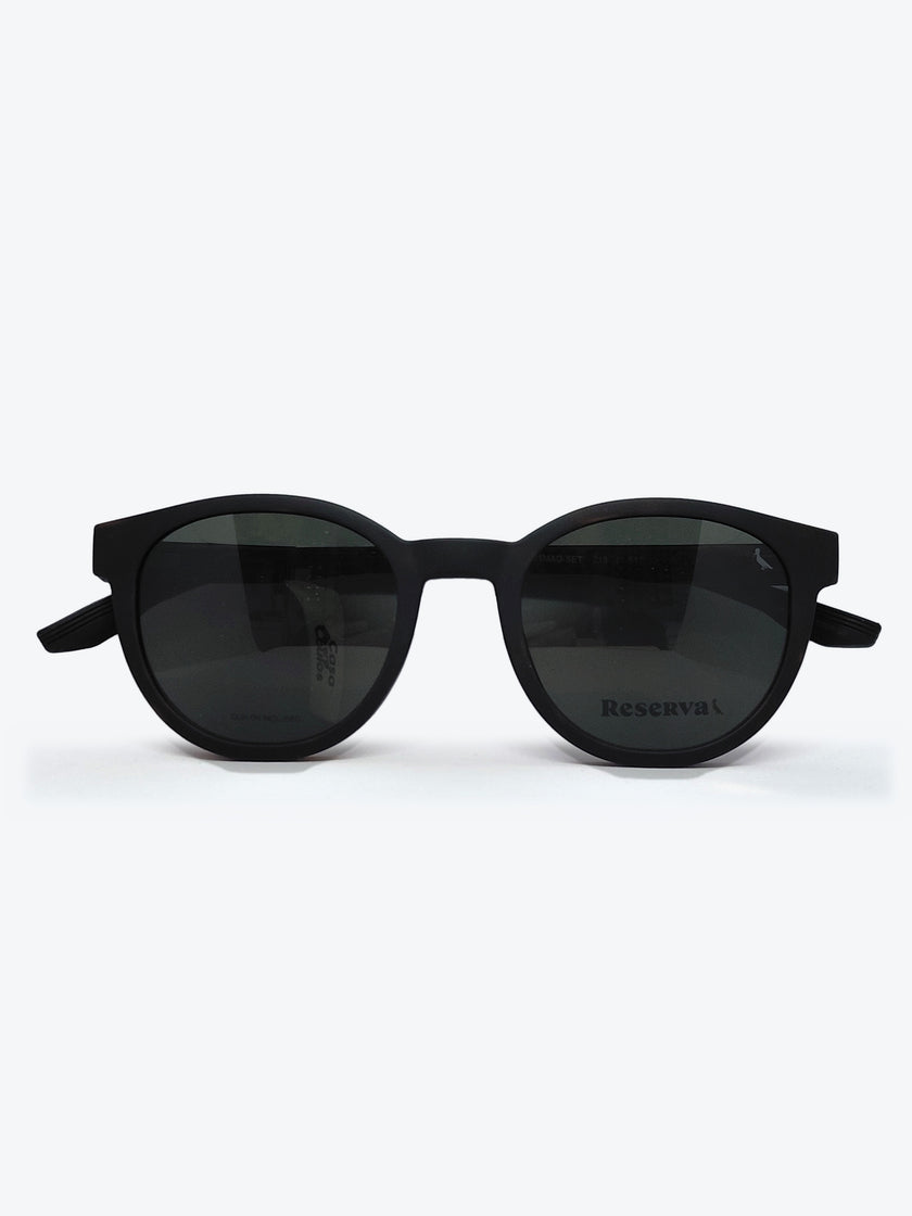Armação Masculina Reserva RSV2621 Redonda Preto e Amarelo Tartaruga com Clip-on - foto 3