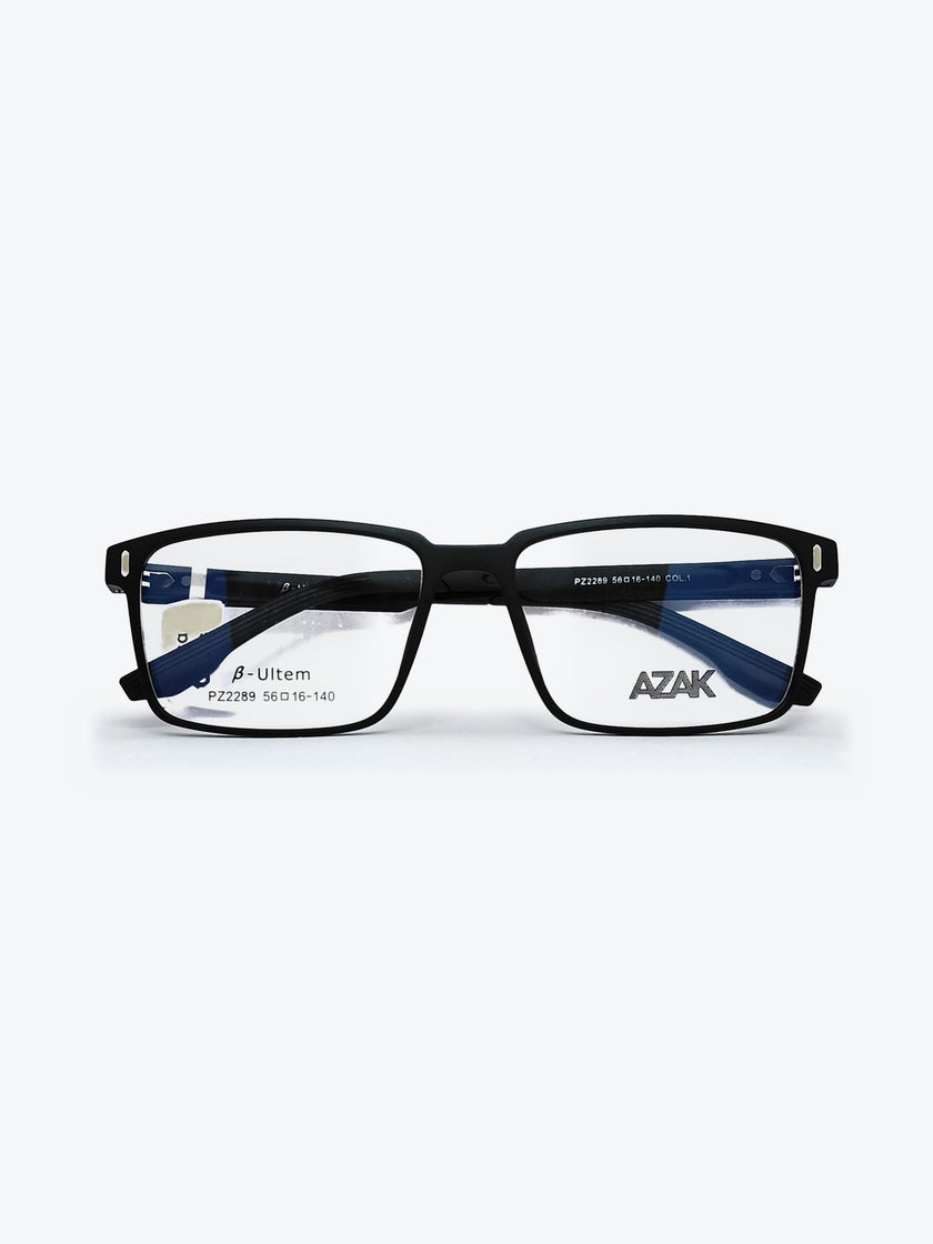 Armação Masculina AZAK PZ2289 Retangular Preto com Clip-on - foto 3