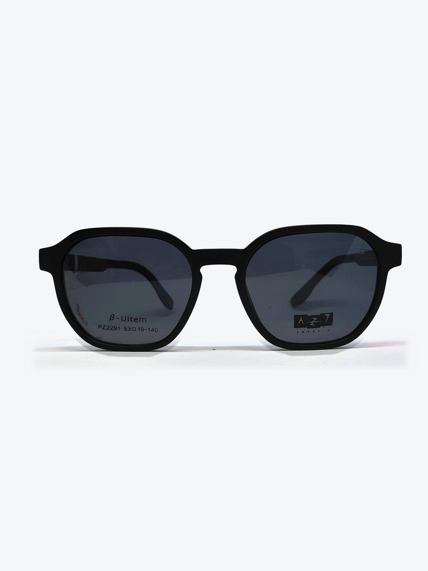 Armação Masculina AZAK PZ2291 Geométrica ou Sextavada Preto com Clip-on - foto 3