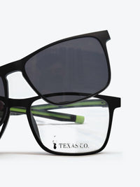 Armação Masculina 97721 Retangular Preto e Verde com Clip-on - foto 3