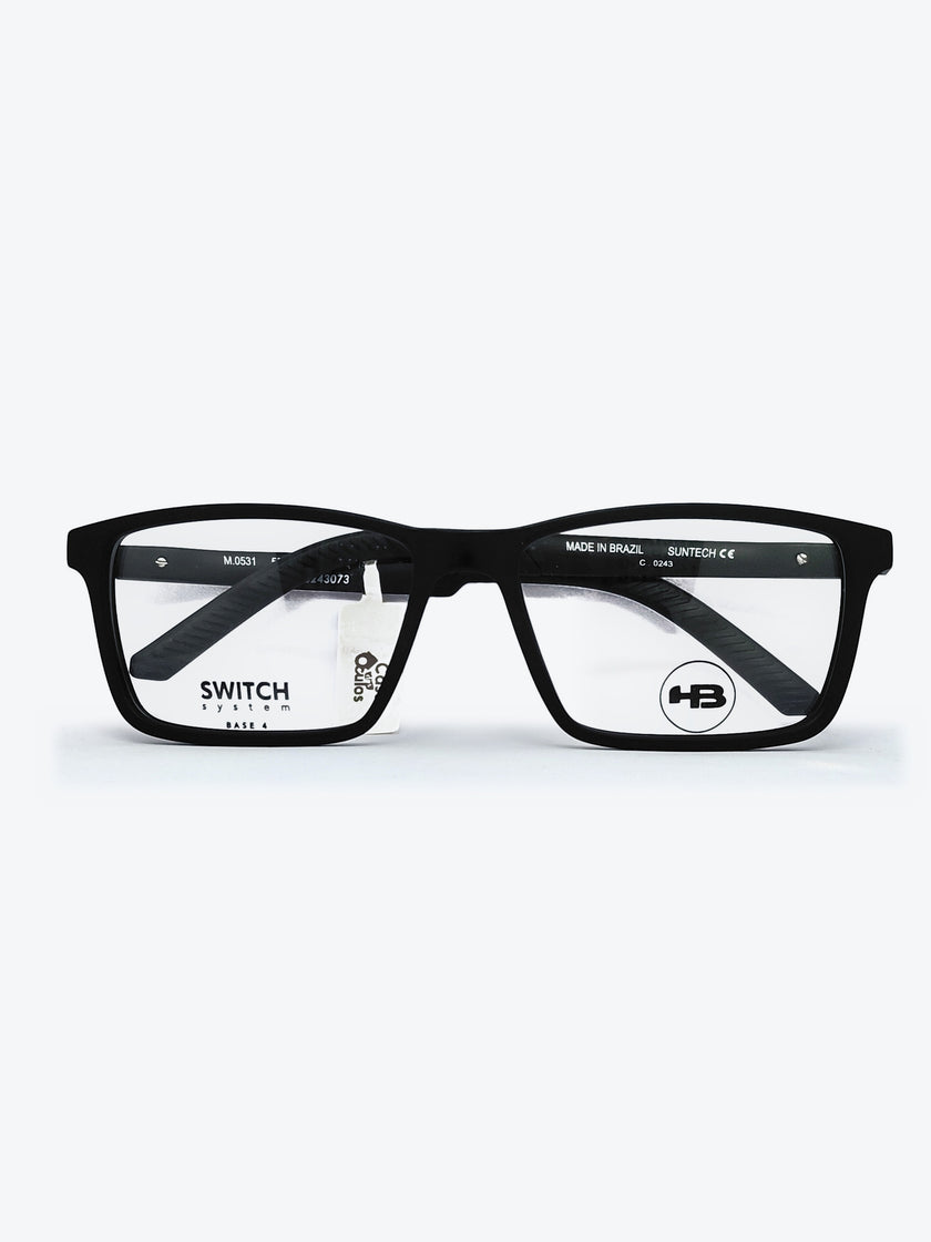 Armação Masculina HB M.0531 Retangular Preto com Clip-on - foto 3