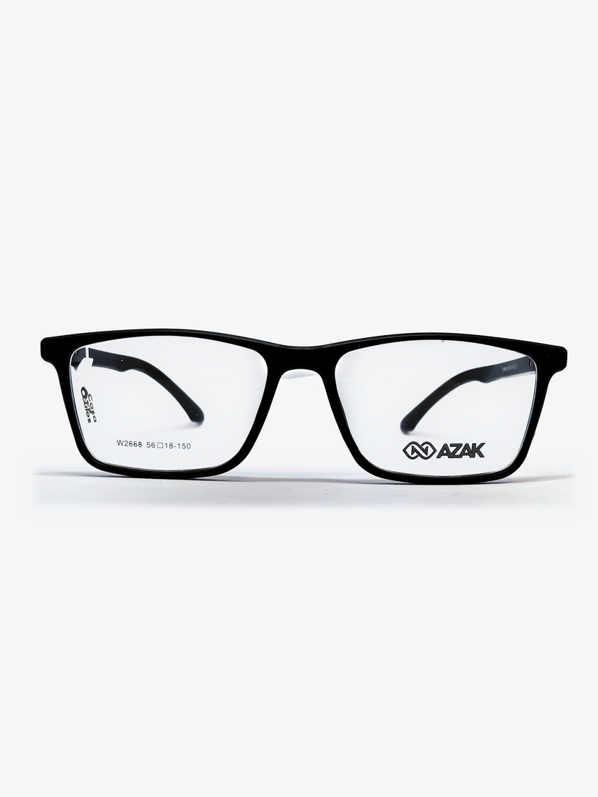 Armação Masculina AZAK W2668 Retangular Preto com Clip-on - foto 3