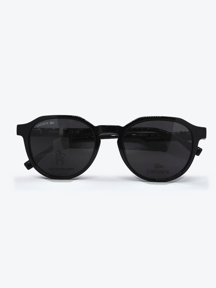 Armação Masculina Lacoste L4008 Geométrica ou Sextavada Preto com Clip-on - foto 3