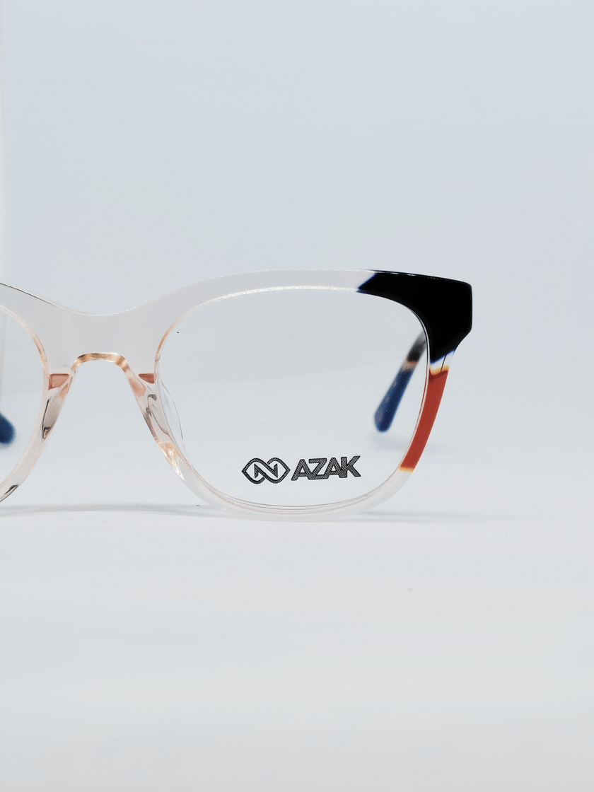 Armação Feminina AZAK HR-Z767 Gatinho Rosé Translúcido e Preto - foto 3