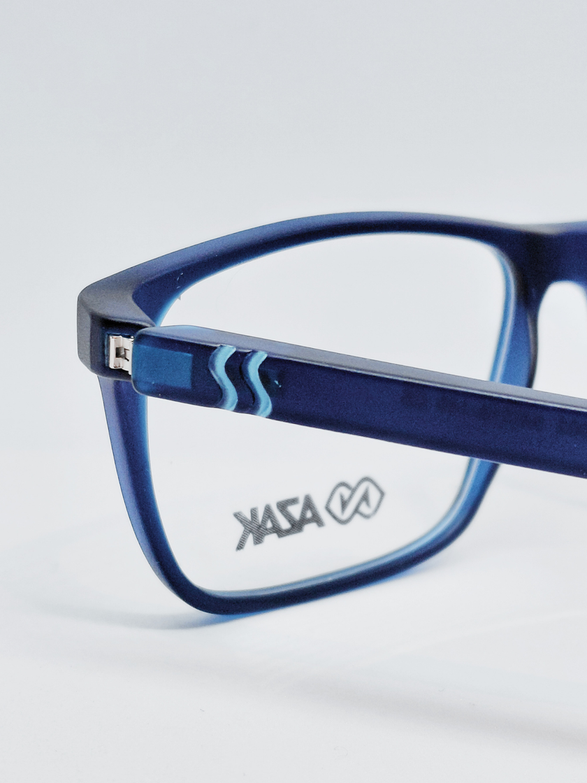 Armação Masculina AZAK H002 Retangular Preto e Azul - foto 4