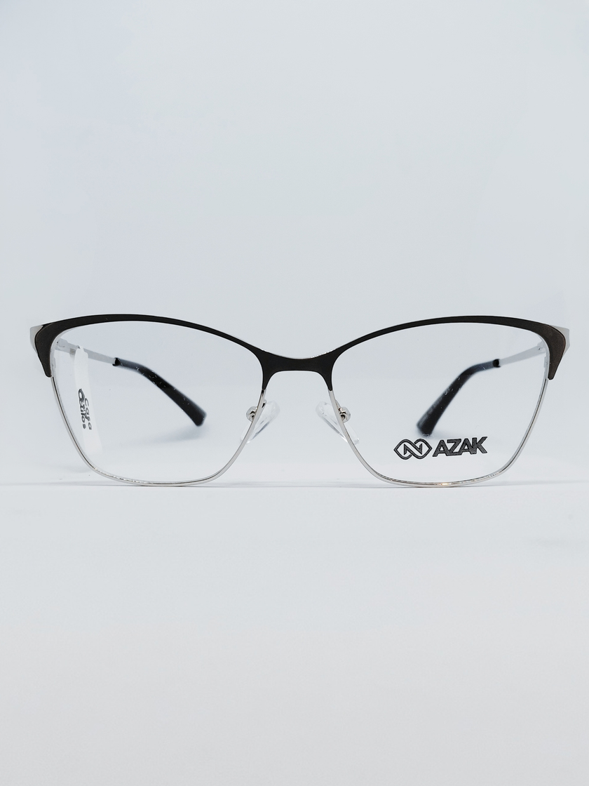 Armação Feminina AZAK JZ3943 Meio Aro (fio de nylon) Prata e Preto - foto 4