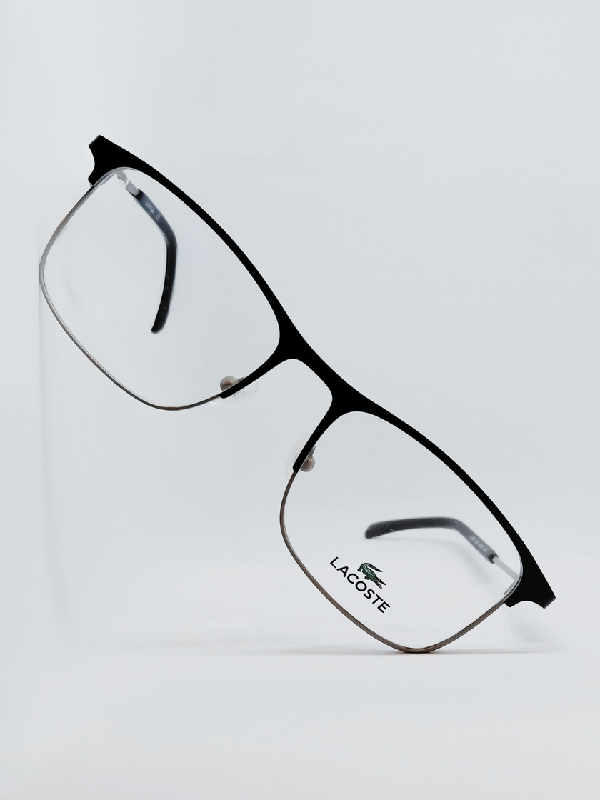 Armação Masculina Lacoste L2252 Retangular Preto e Prata - foto 4