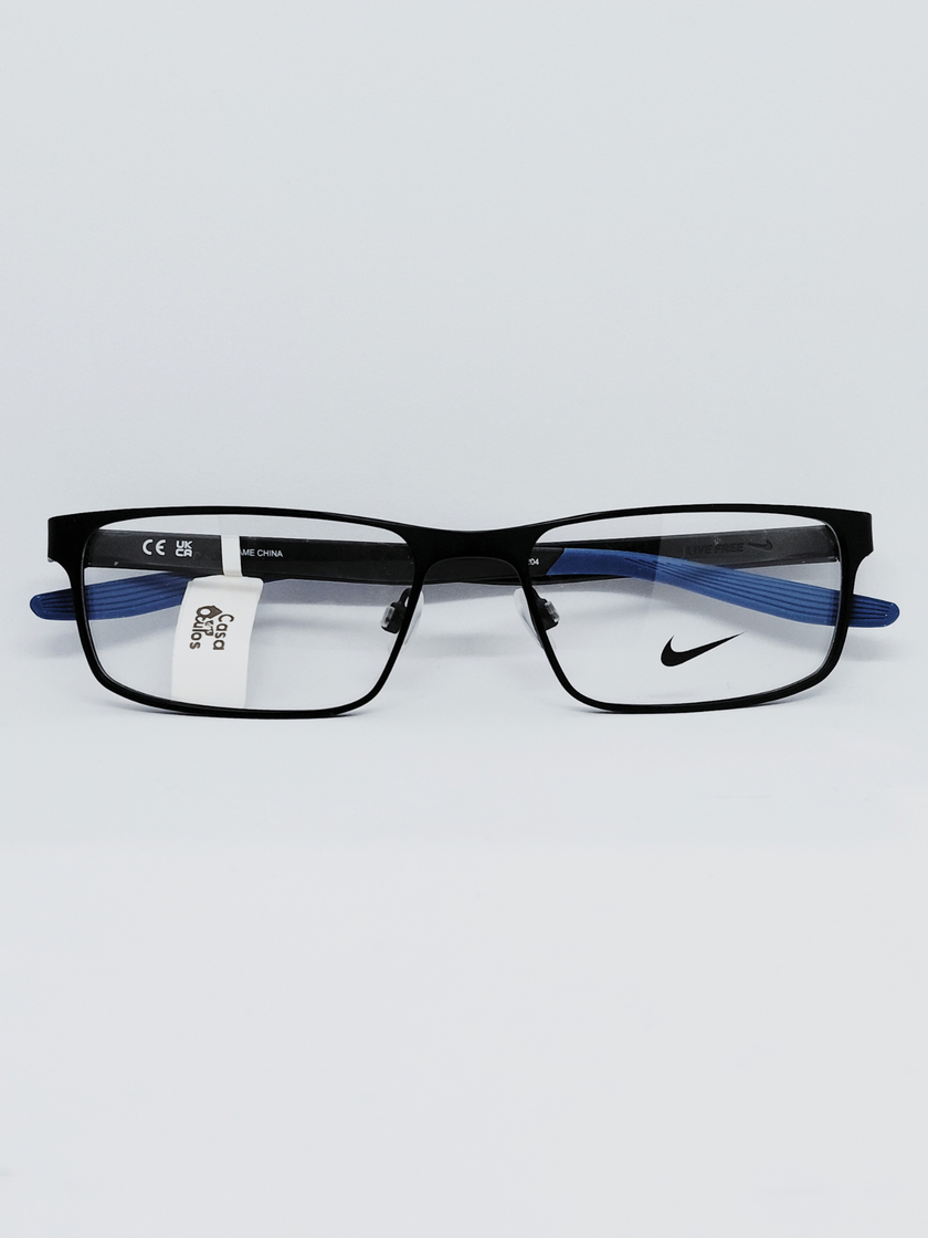 Armação Masculina Nike 8131 Retangular Preto e Azul - foto 1