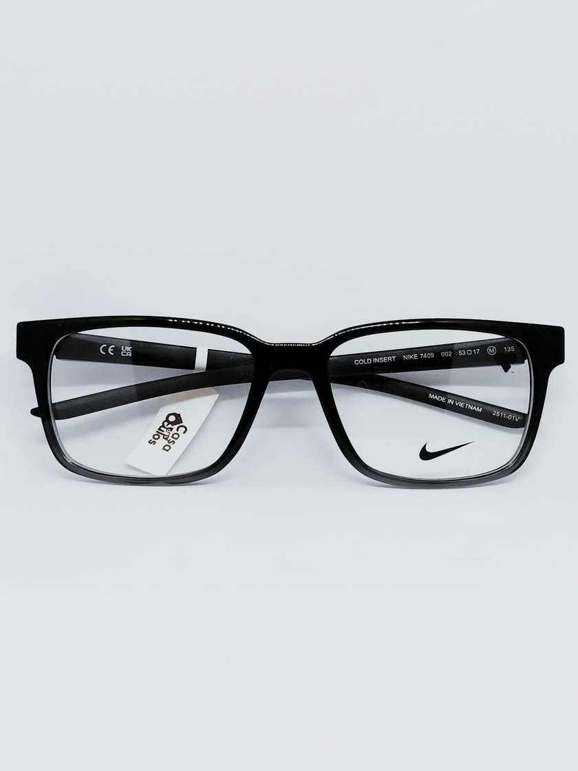 Armação Masculina Nike 7409 Retangular Preto e Cinza Translúcido - foto 1