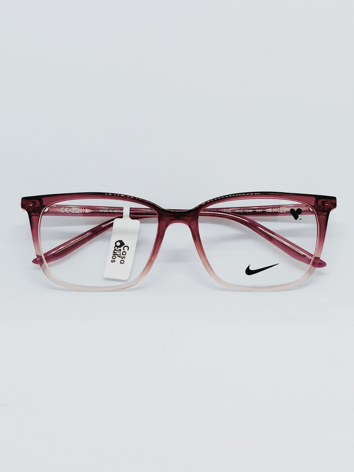 Armação Feminina Nike 7049 Retangular Rosé Degradê - foto 1