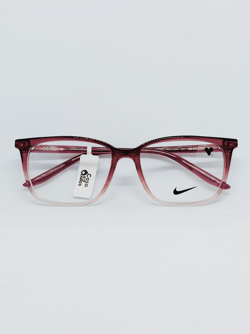 Armação Feminina Nike 7049 Retangular Rosé Degradê - foto 1