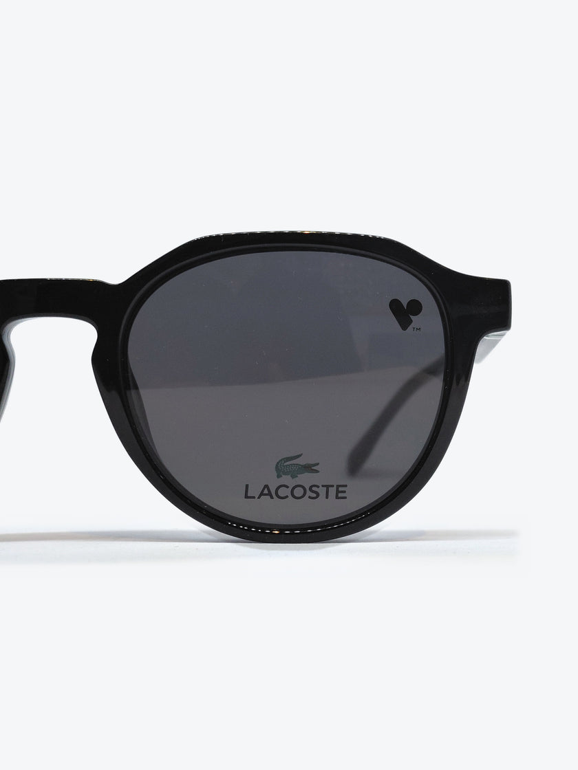 Armação Masculina Lacoste L4008 Geométrica ou Sextavada Preto com Clip-on - foto 4