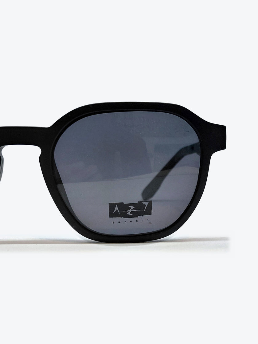 Armação Masculina AZAK PZ2291 Geométrica ou Sextavada Preto com Clip-on - foto 4