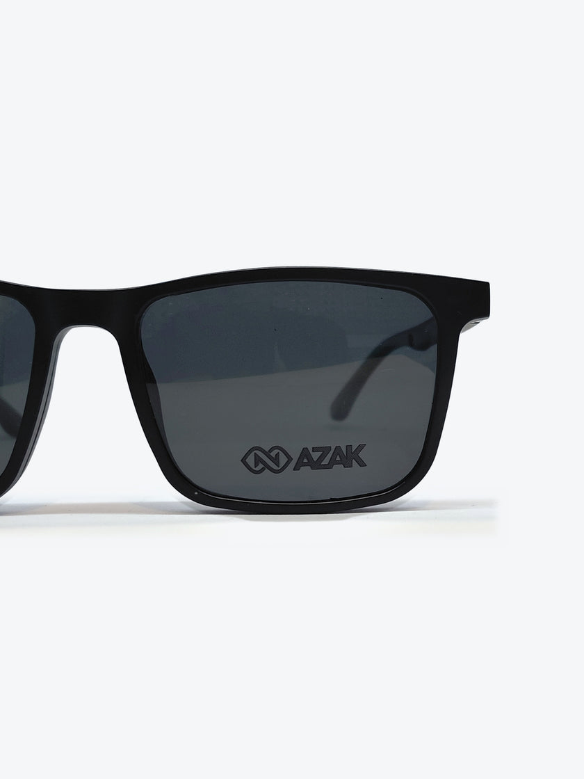 Armação Masculina AZAK W2663 Retangular Preto e Azul com Clip-on - foto 4