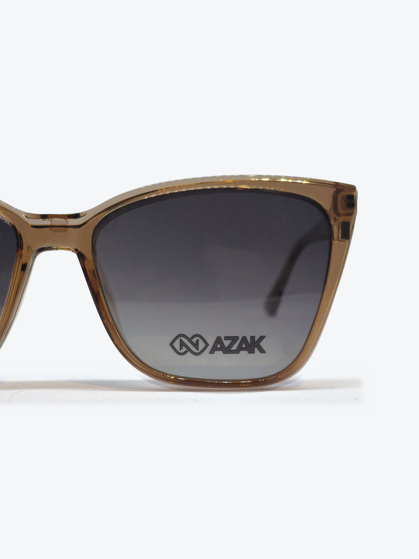 Armação Feminina AZAK PZ603 C5 Gatinho Marrom Claro com Clip-on - foto 4