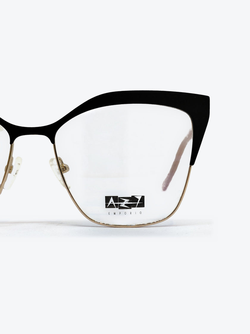 Armação Feminina AZAK HR-C609 Gatinho Preto e Dourado com Clip-on - foto 4