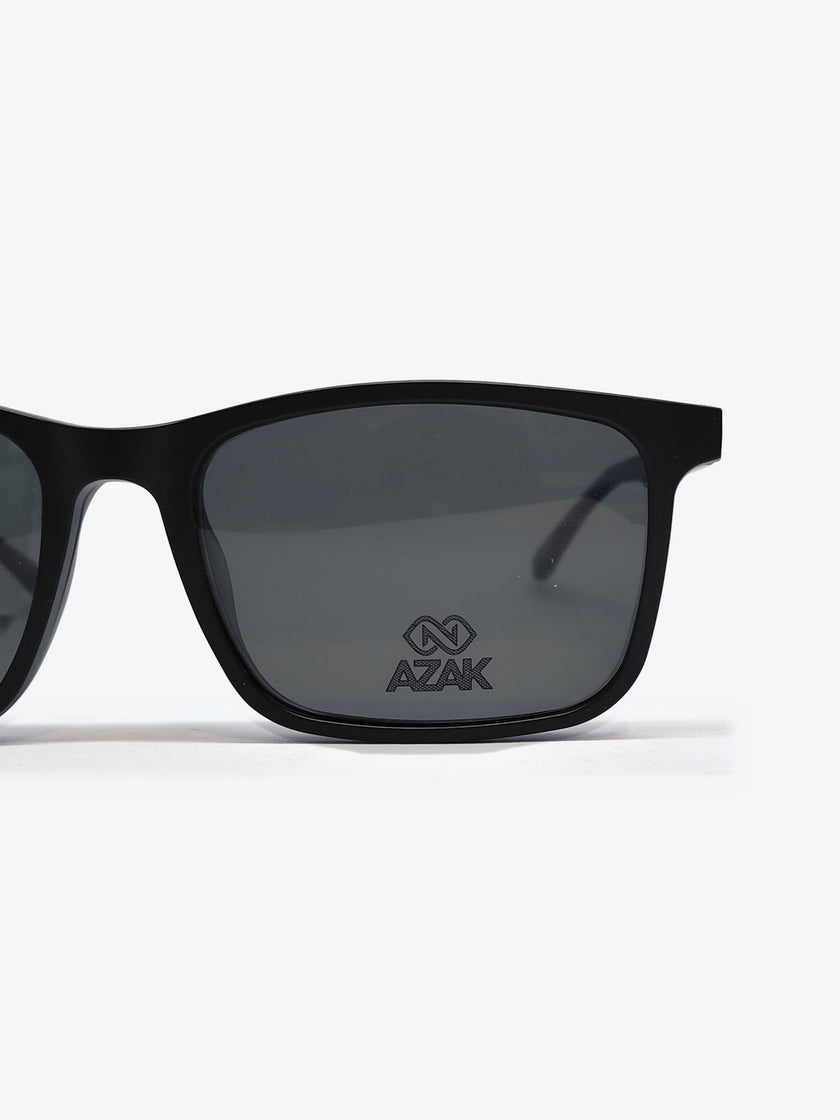 Armação Masculina AZAK W2669 Retangular Preto com Clip-on - foto 4