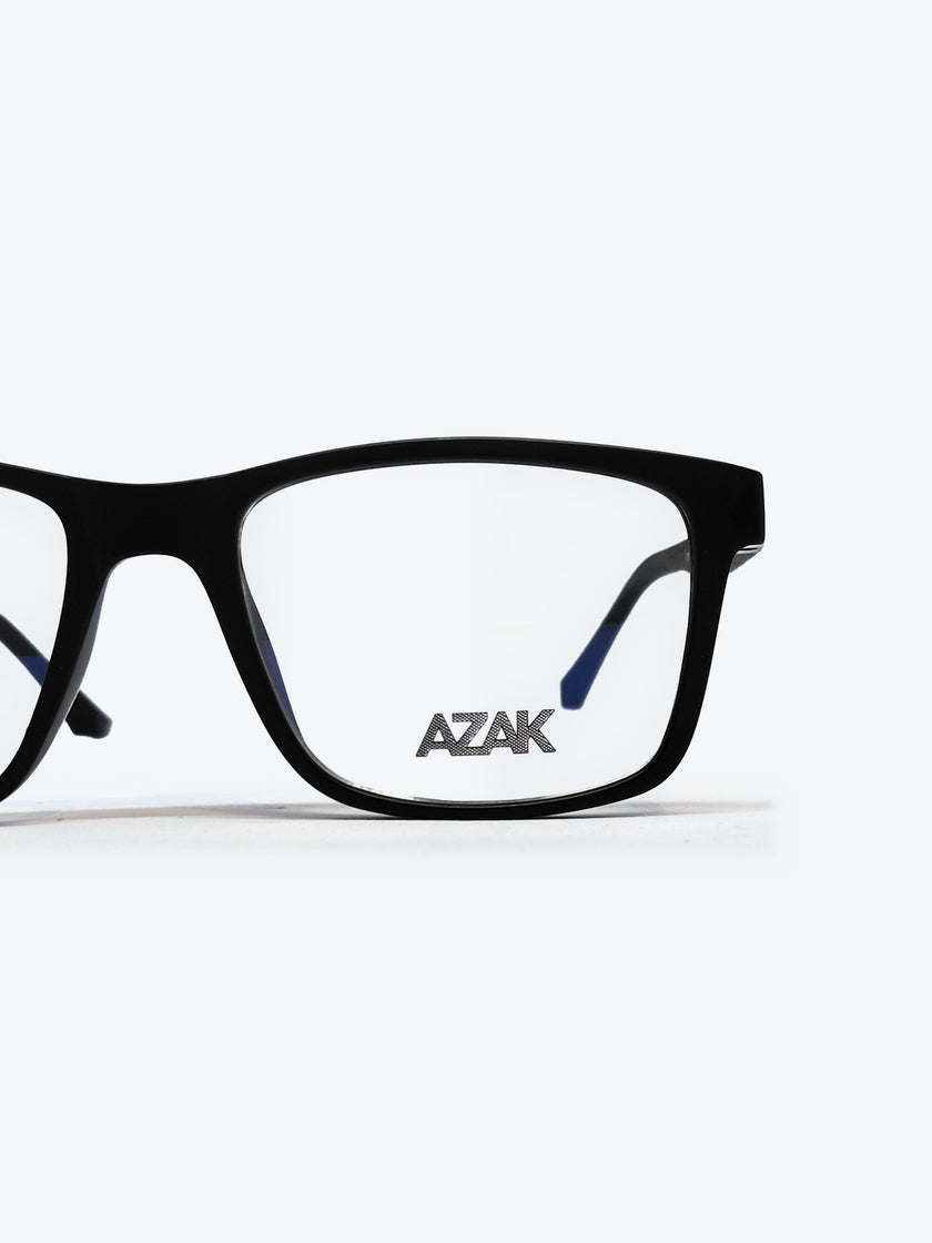 Armação Masculina AZAK PZ10217 Retangular Preto e Marrom Escuro com Clip-on - foto 4