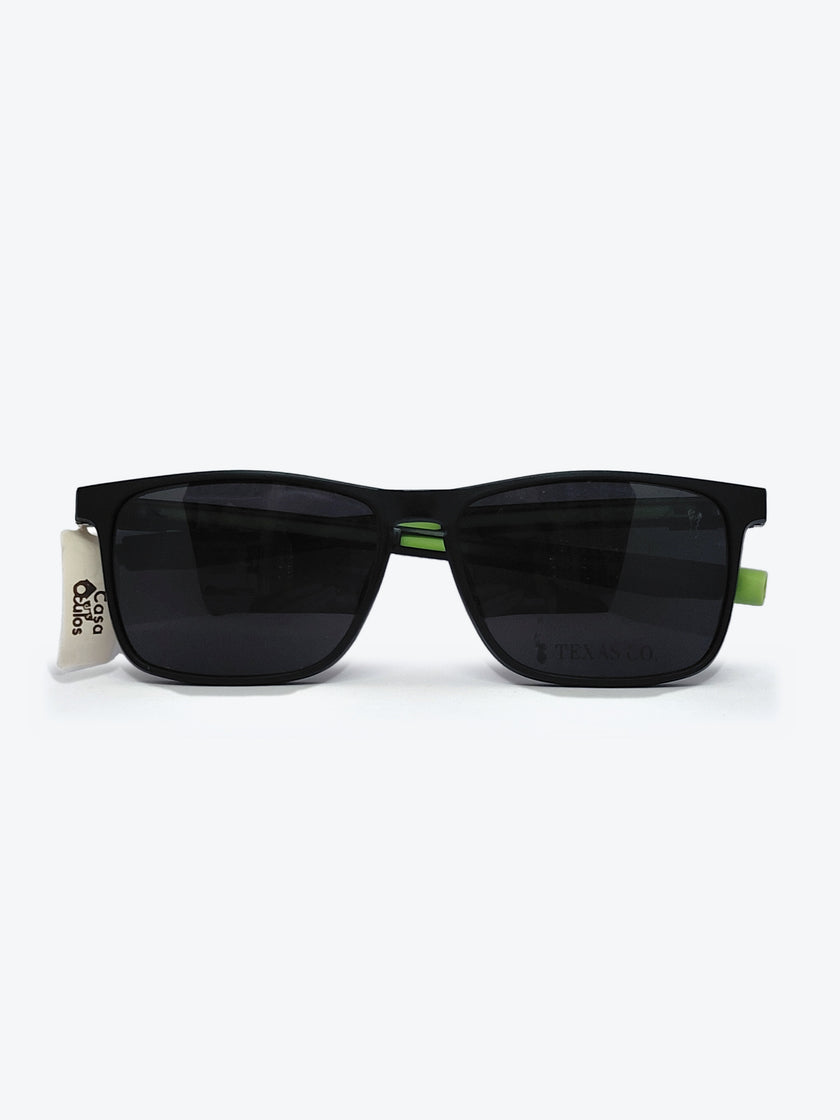 Armação Masculina 97721 Retangular Preto e Verde com Clip-on - foto 4