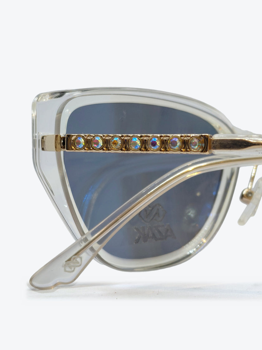 Armação Feminina AZAK PZ10262 Sem Aro Dourado e Transparente com Clip-on - foto 5