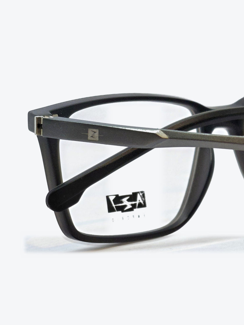 Armação Masculina AZAK ZZ4260 C2 Retangular Preto e Cinza com Clip-on - foto 5