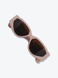 Óculos de Sol YD2100 Geométrico ou Sextavado Rosa Pastel - foto 5