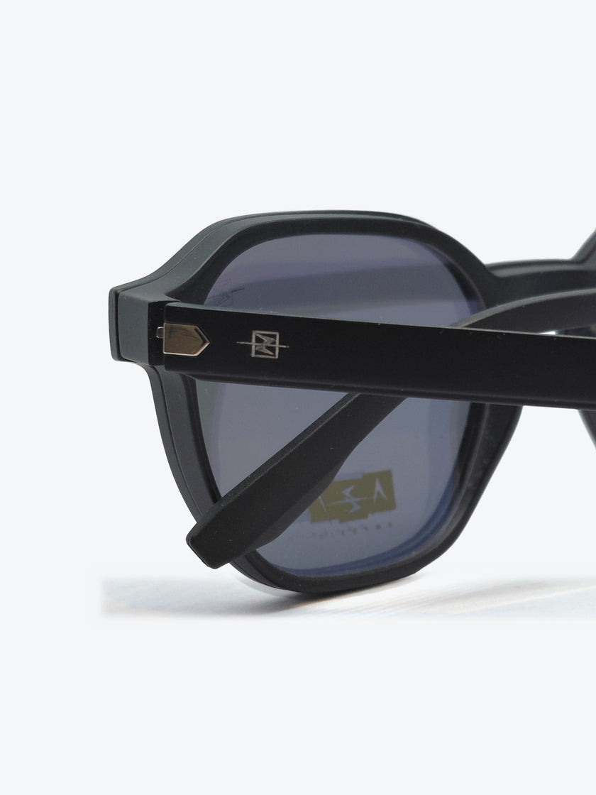 Armação Masculina AZAK PZ2291 Geométrica ou Sextavada Preto com Clip-on - foto 5
