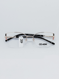 Armação Feminina AZAK HZ4538 Meio Aro (fio de nylon) Dourado e Preto - foto 4