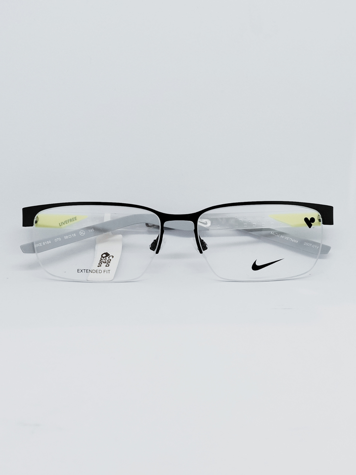Armação Masculina Nike 8184 Meio Aro (fio de nylon) Preto, Cinza e Verde - foto 1